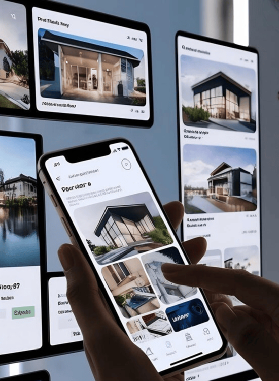 Real estate app concept smartphone screen person searching online 1313853 64858 1
