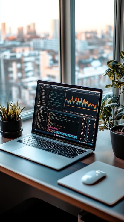 Office desktop with laptop analytics 1139585 25890