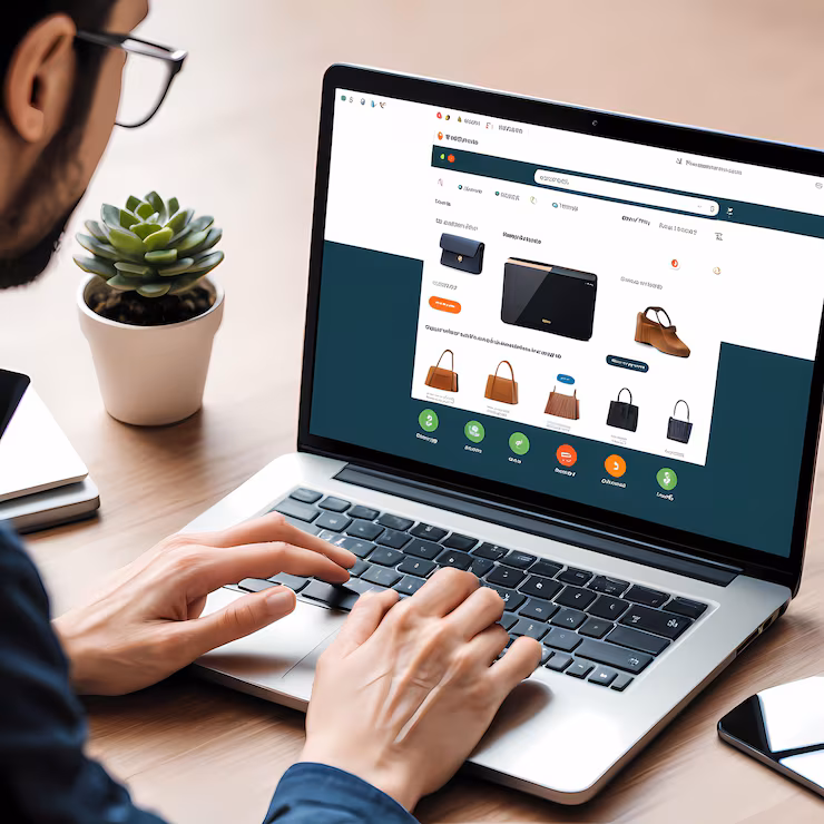 Person shopping online with laptop ecommerce concept 1151320 149